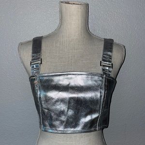 FOREVER 21 Retro Silver Crop Top
